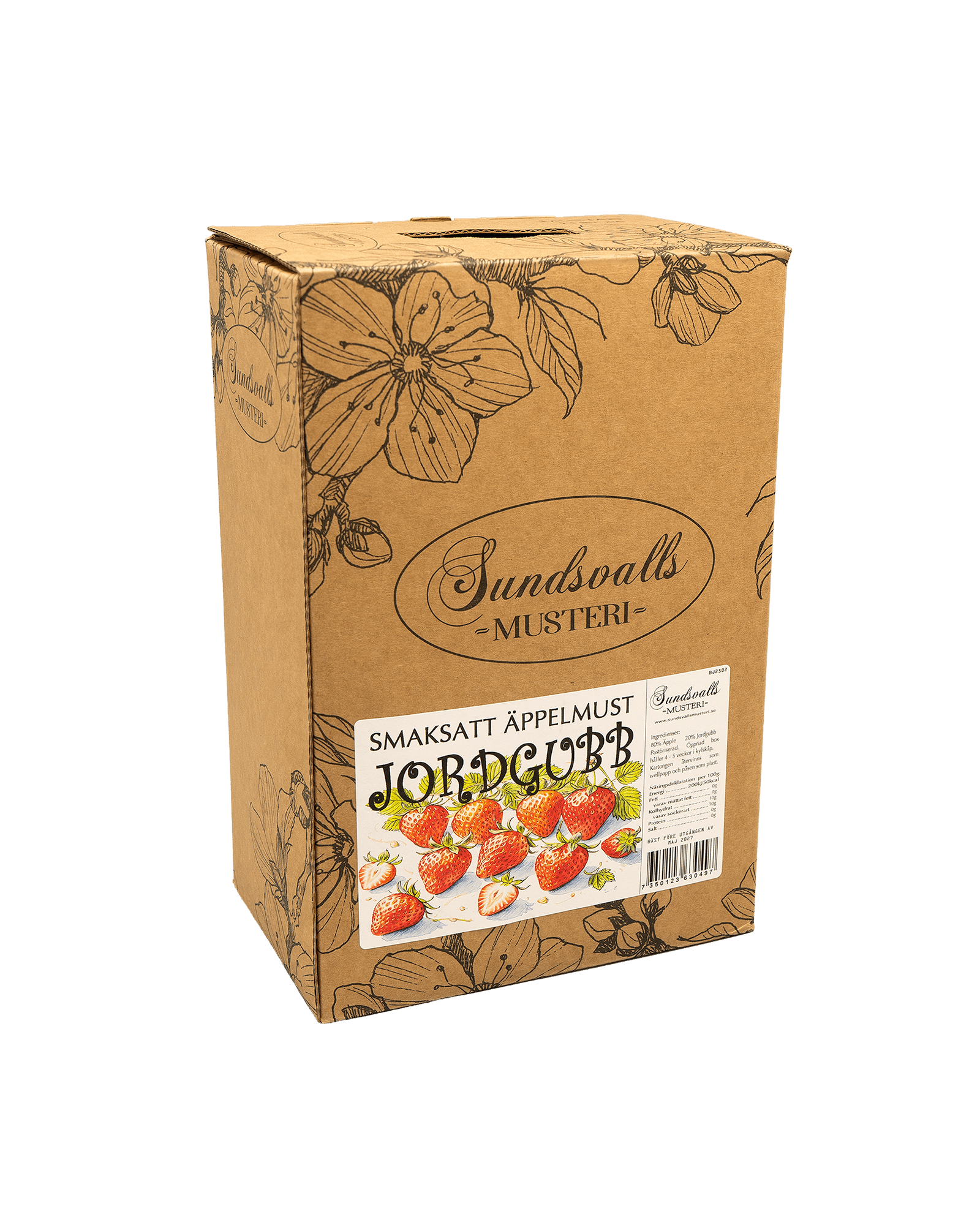 Jordgubb - Smaksatt äppelmust - Sundsvalls Musteri