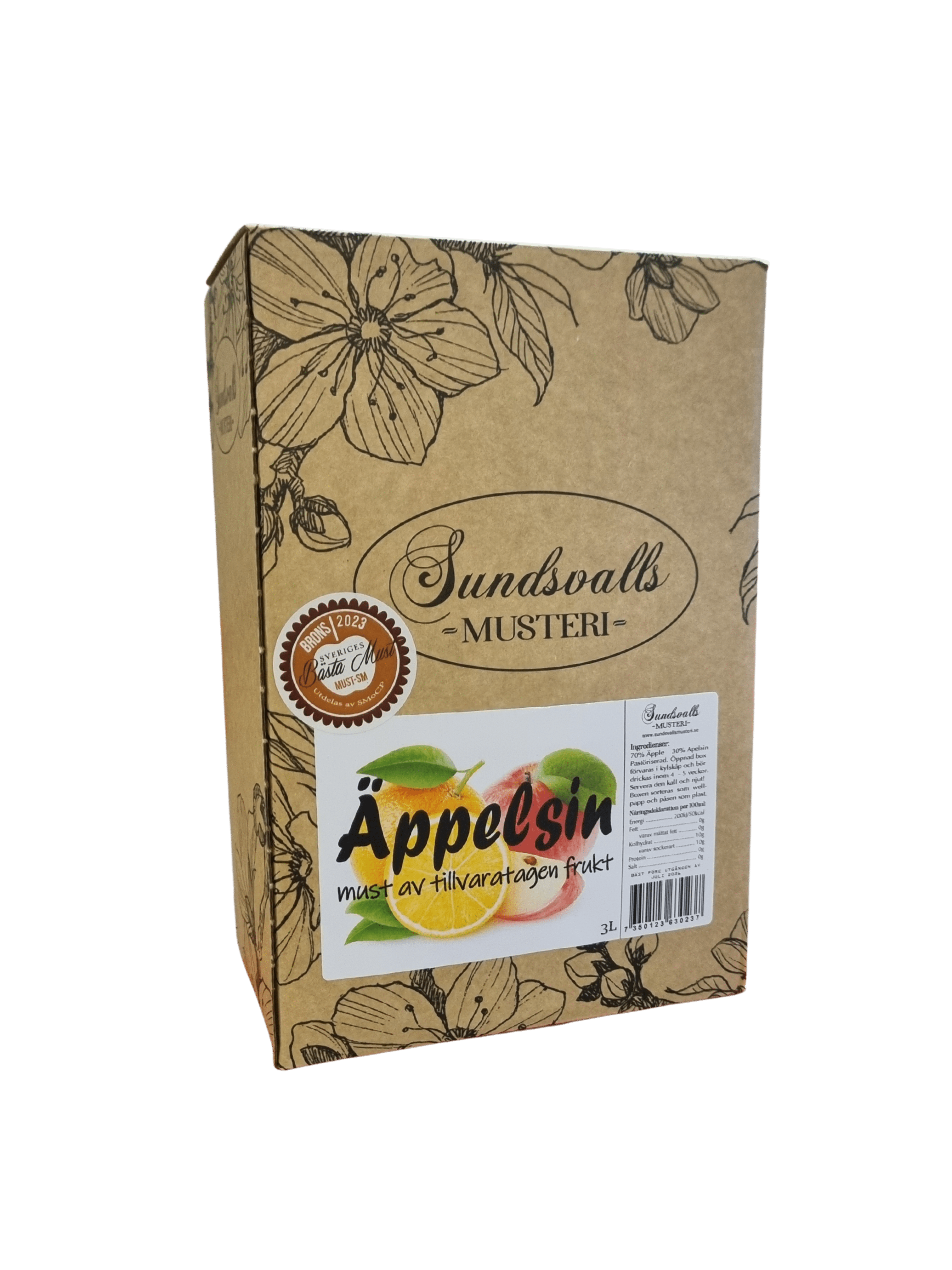 Äppelsin - Smaksatt äppelmust - Sundsvalls Musteri