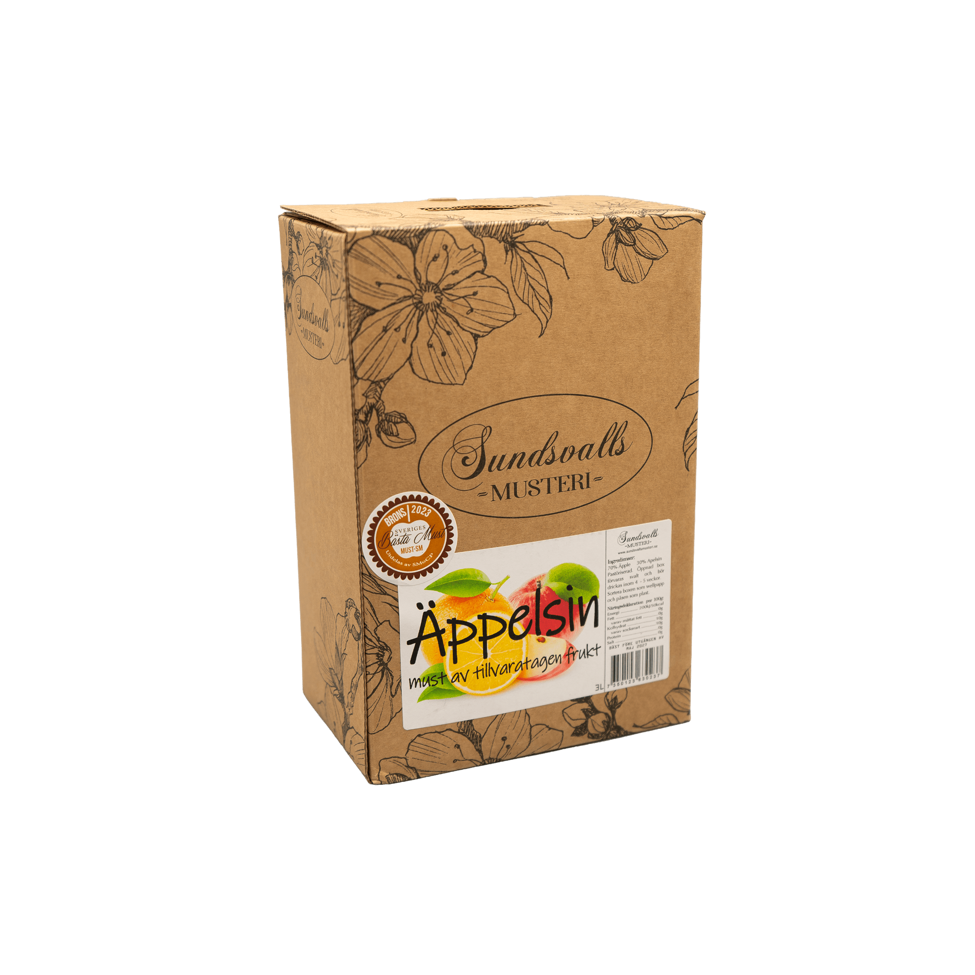 Äppelsin - Smaksatt äppelmust - Sundsvalls Musteri