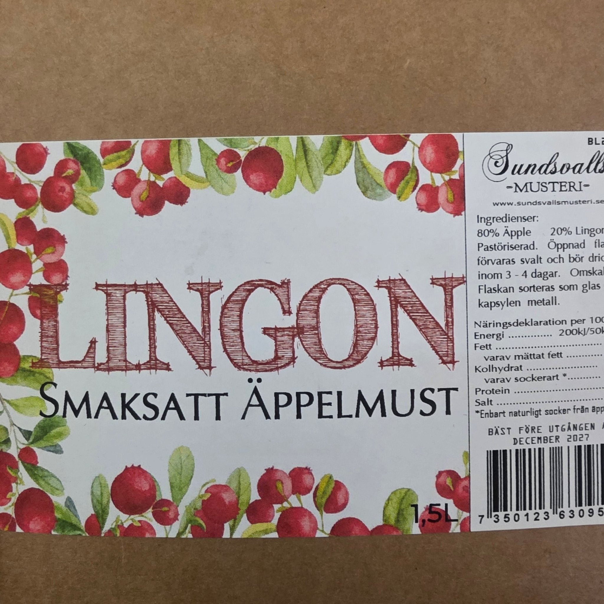 Lingon - Smaksatt äppelmust - Sundsvalls Musteri